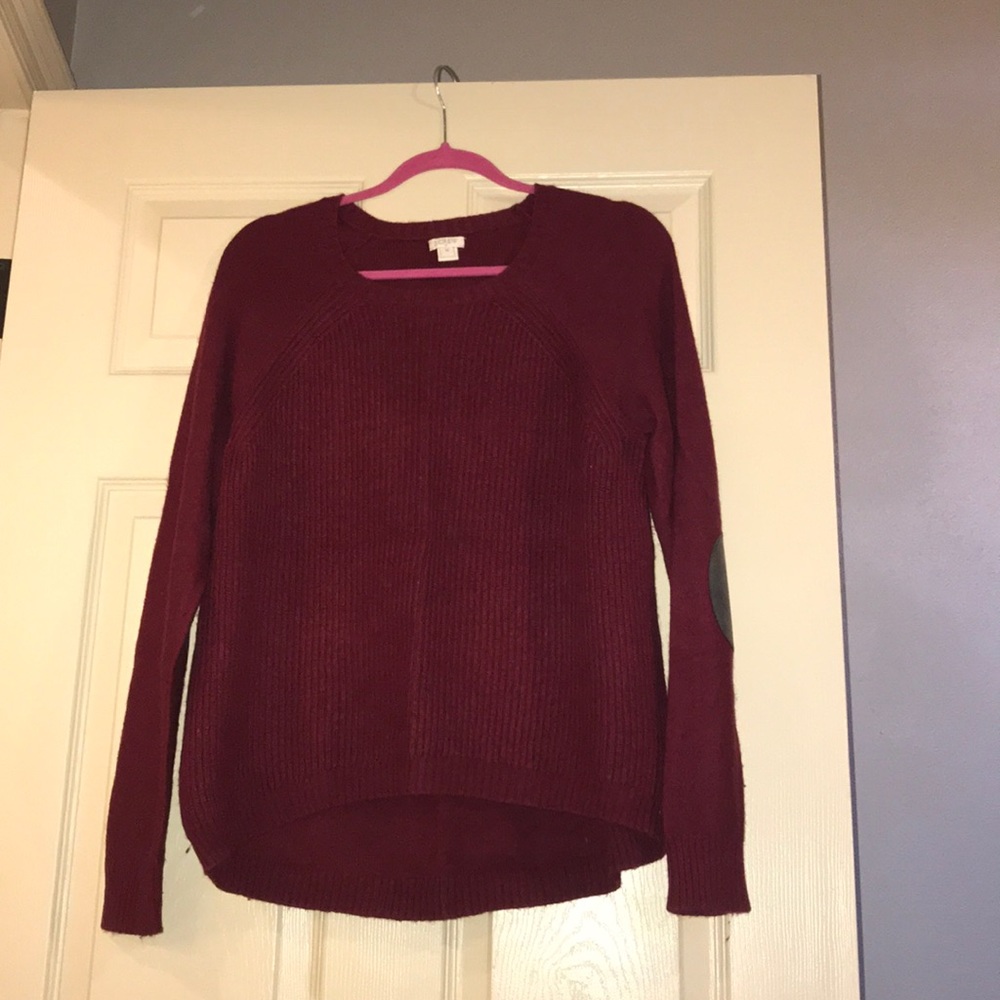 Burgundy j crew sweater
